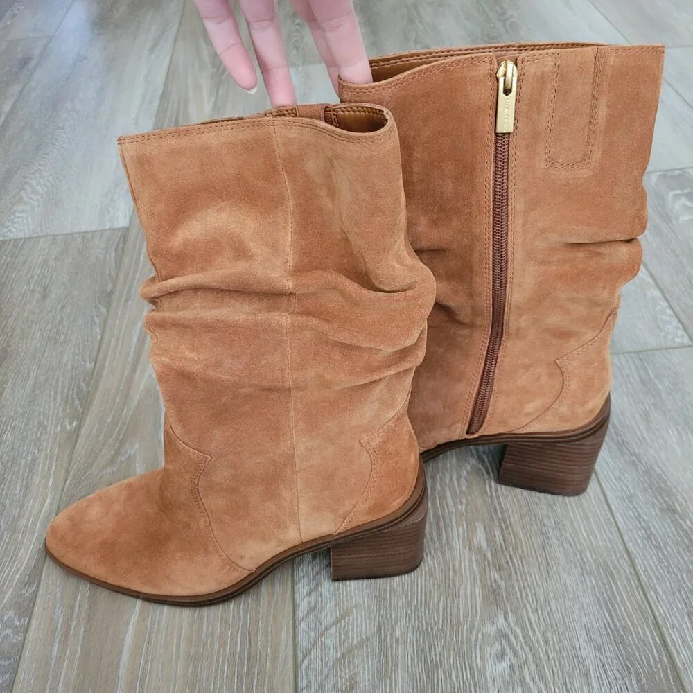 Vince Camuto NWOT Women's Size 8 Kenidra Water-Repellent Slouch Boots | Caramel - Picture 2 of 8